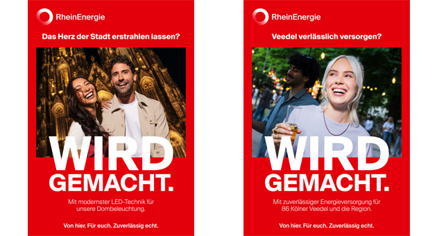 Zum goldenen Hirschen setzt Rhein Energie neu in Szene - Die Imagekampagne von Rhein Energie, die von Zum goldenen Hirschen betreut wird, läuft unter dem Motto "Wird gemacht" - Foto: Zum goldenen Hirschen