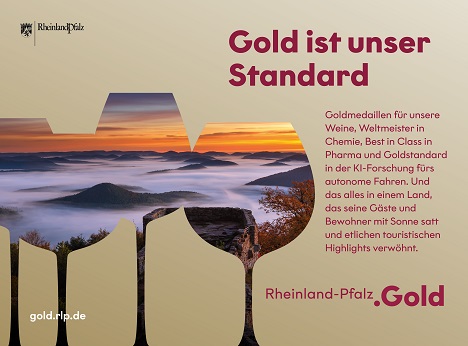 Die neue Wirtschaftsstandortmarke 'Rheinland-Pfalz.GOLD' stammt von boy. (Bild: boy)