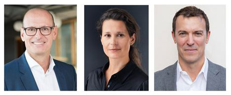 Namics-CEO Bernd Schopp (l.), Ulrike Handel, CEO Dentsu Aegis Deutschland, und Michael Komasinski, Prsident EMEA Merkle (Fotos: Dentsu Aegis)