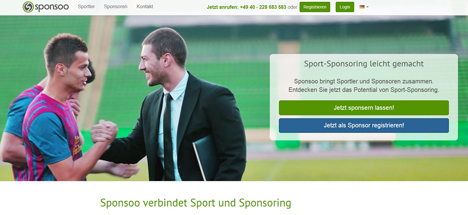 Sportmarketing-Plattform Sponsoo ist gestartet - Heute (29.1.2015) an den Start gegangen: sponsoo.de
