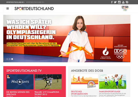Die Website www.sportdeutschland.de 