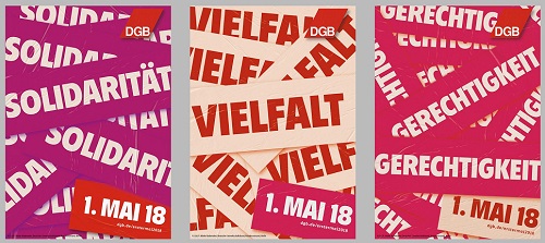 Gewerkschaftsbund und Super an der Spree machen den 1.Mai straßentauglich - Die Agentur Super inszeniert die aktuelle DGB-Kampagne zum 1. Mai mit den Grundpfeilern der Bewegung (Foto: Super an der Spree)