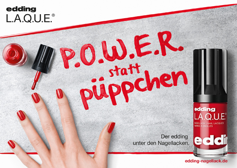 thjnk entwickelt Launch-Kampagne für edding-Nagellack - edding steigt ins Beauty-Business ein und launcht das Produkt edding L.A.Q.U.E (Foto: thjnk)