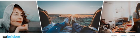 Pilot entwickelt Content-Plattform für junge VGH-Zielgruppen - Jetzt Losleben ist bereits der dritte große Content-Hub, den pilot entwickelt (Screenshot: jetztlosleben.de)