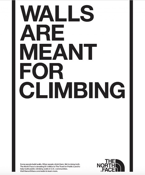 North Face: "Mauern sind zum klettern da" - Die Werbung wird eine komplette Seite der New York Times umfassen (Foto: North Face)